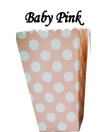 Низкие! 12 шт. коробки для попкорна в горошек, милые вечерние платья, для свадебного торжества - Цвет: baby pink