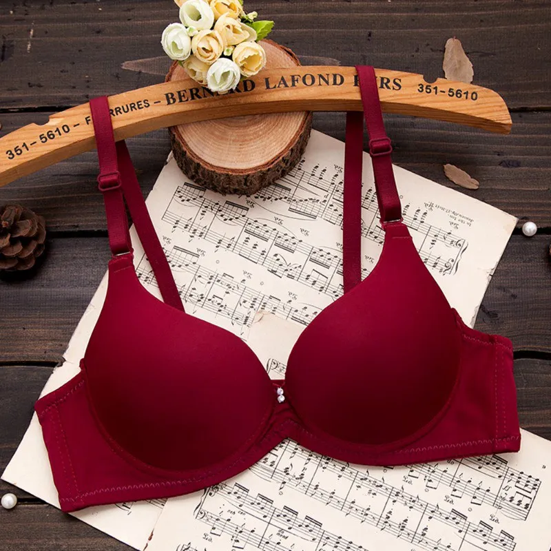  Ladies Padded Push Up Bras Smooth Women Bras Brassieres Solid Adjusted Underwear Intimates Bras