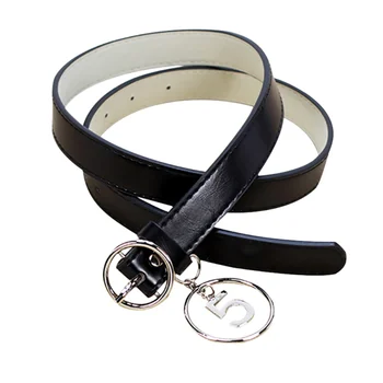 

2019 New Fashion Women Faux Leather Waist Belt Pin Buckle Waistband With Metal Round Ring Circle Waistband ceinture femme