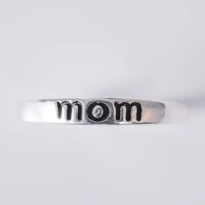 Классическое серебряное кольцо ювелирные изделия с надписью Mom модные