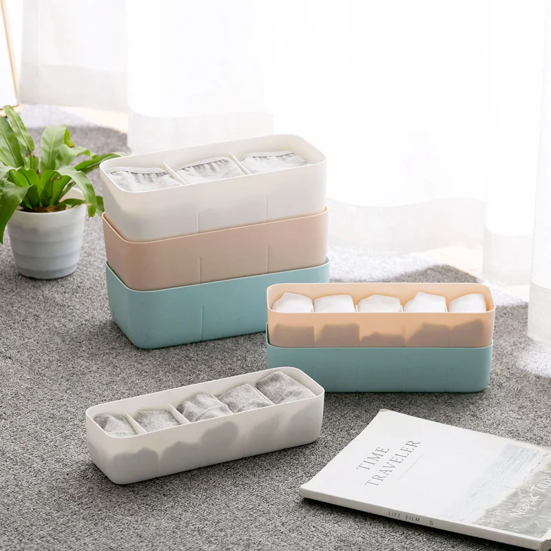 خزانة صندوق تخزين سلة المنظم النساء الرجال الجوارب البرازيلي صندوق تخزين الملابس الداخليّة organizador وعاء من البلاستيك ماكياج المنظم