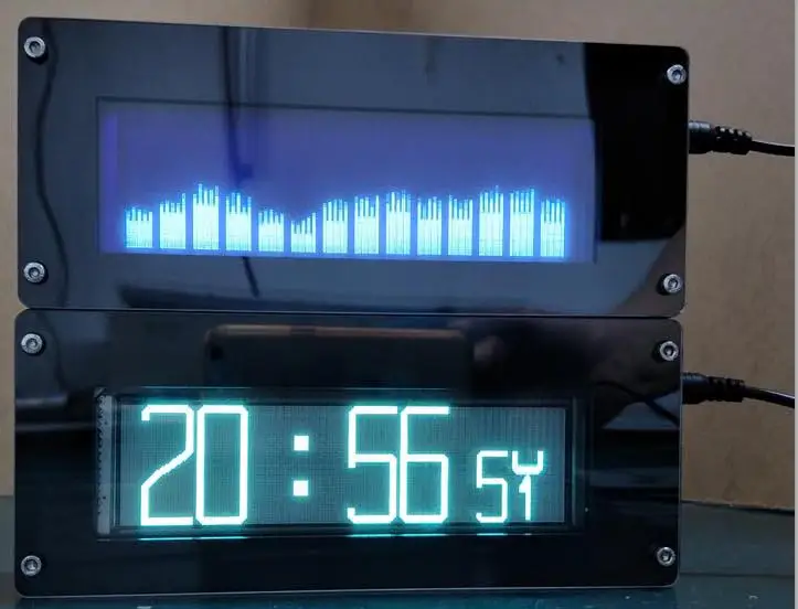 VFD FFT музыкальный индикатор спектра vfd часы дисплей VU метр экран аудио сигнал AUX для автомобиля Усилитель супер светодиодный o светодиодный