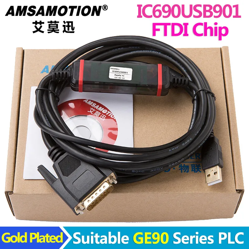 Tanie IC690USB901 odpowiedni kabel do programowania plc serii GE90 E90 30 GE90 70 FTDI typ wysokiej jakości kabel do pobierania komunikacji