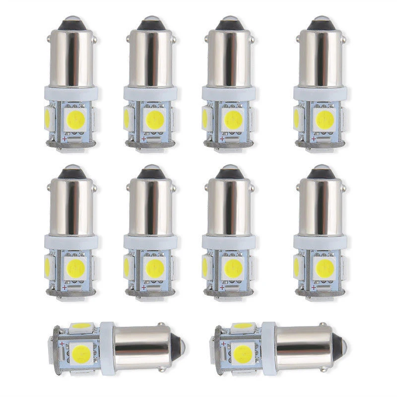 

10Pcs Car Bulbs BA9S Led Car LED Cars 5050 5 SMD 5 LED Interior Bulbs Reading Light Car Light Sourse White Blue 12V High quality