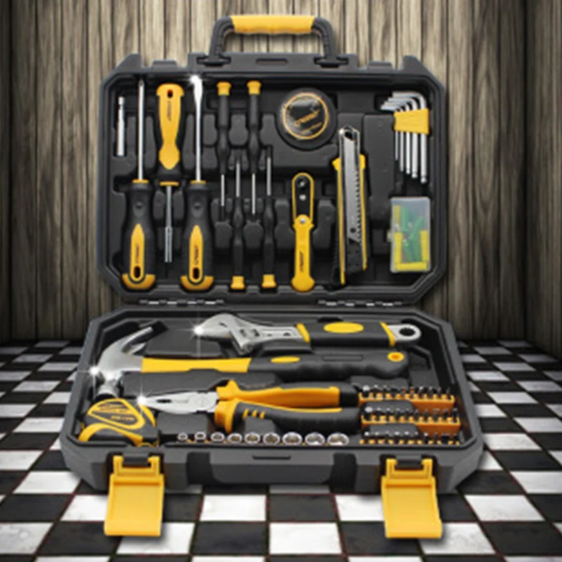 

100-piece set pliers screwdriver wrench Household tool set Multi-function repair hardware tool combination Sleeve, tape measure