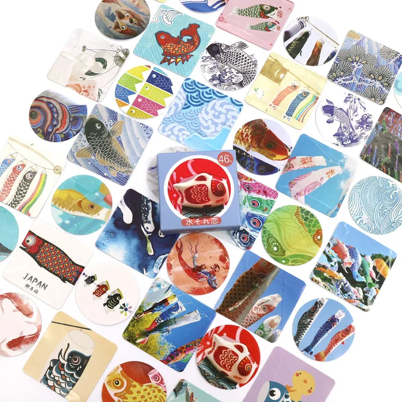 

Creative Fish Stickers Hand Account Decoration Stickers Diy Diary Planner Decoration Map Scrapbook Stationery 46pcs/box