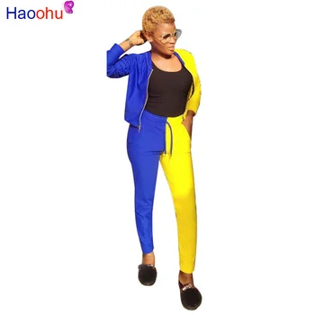 

HAOOHU Casual Two Piece Set Autumn Outfits Long Sleeve Tops and Pants Suits Women Clothes Tracksuit Sexy 2 Piece Matching Sets