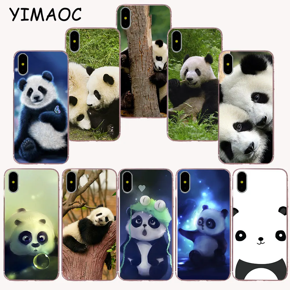 

YIMAOC 111z cute animal Panda Soft TPU Silicone Case for iPhone X r s Xr Xs Max 8 7 6S 6 Plus 5 5s SE