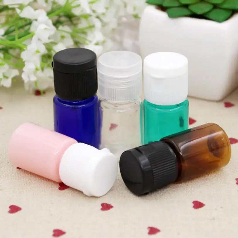 5ml Colorful PET Bottles Empty Small Plastic Jars With Flip Lids Mini