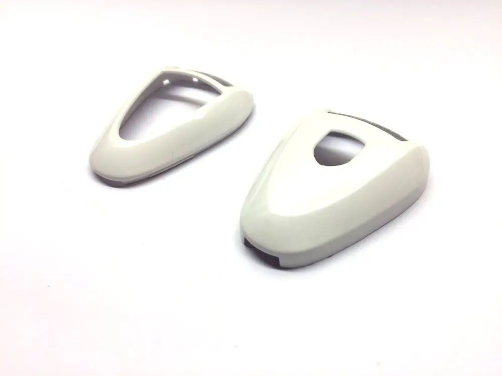 

Remote Flip Key Fob Shell Protection Key Case Cover Gloss White For Porsche Silver Head Remote Key