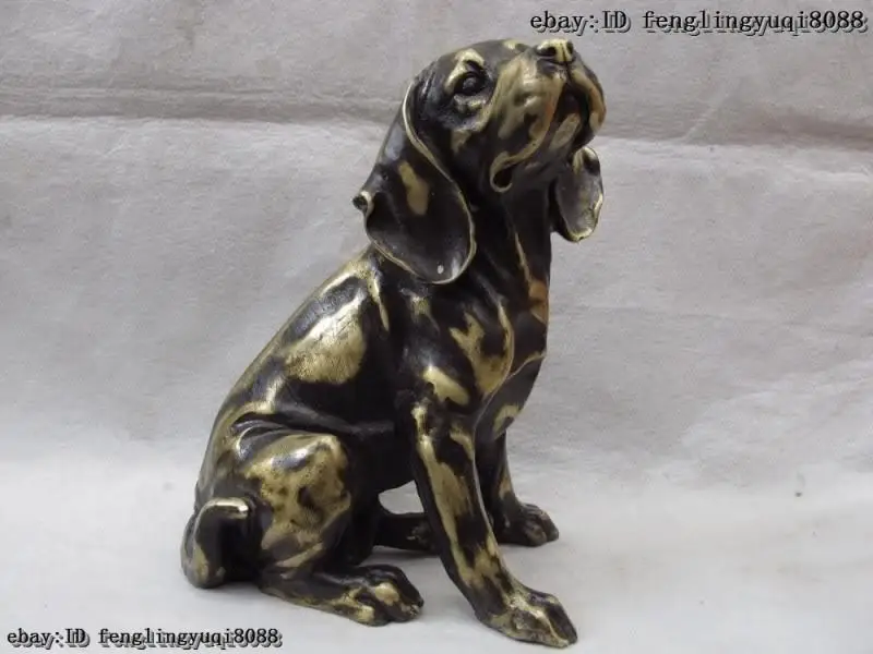 Chinese Classic Bronze Copper Feng Shui Lucky lovely animal Sha Pi Dog