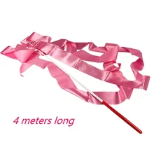 4 м длинная художественная гимнастическая лента, профессиональная гимнастическая цветная лента, пояс для танцев, реквизит, художественная лента для аэробики, 1 шт