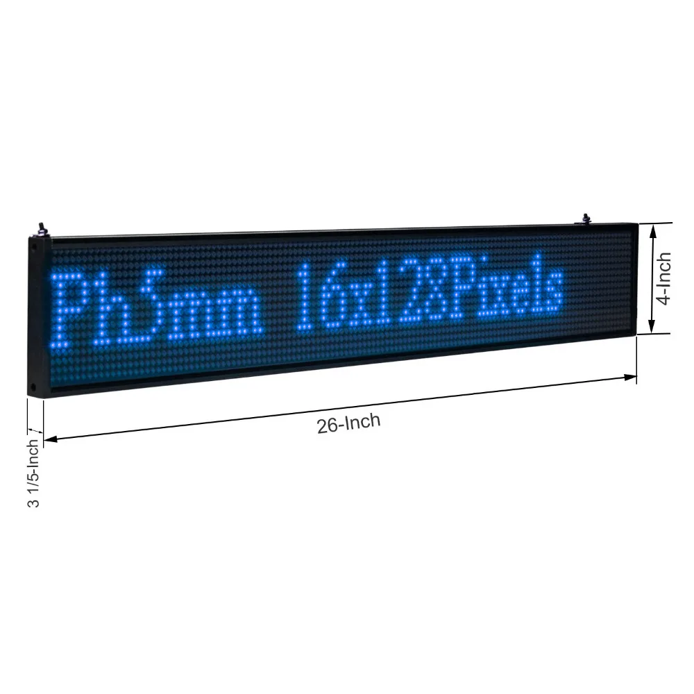 66 см P5MM SMD 16*128 пикселей Беспроводная светодиодная вывеска Wifi Usb программируемая