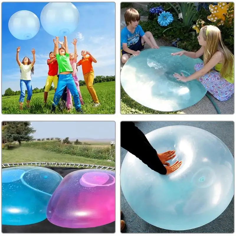 Пузырьковый мяч надувной шар твердый шар открытый надувной ABS TPR шар удобный случайный цвет латексный прозрачный Wubble Bubble