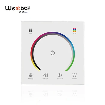 

RGBW Touch Panel Switch Crystal DC12-24V Controller Light Dimmer Switch LED Strip Light Switch Tempered Glass Wall Switch