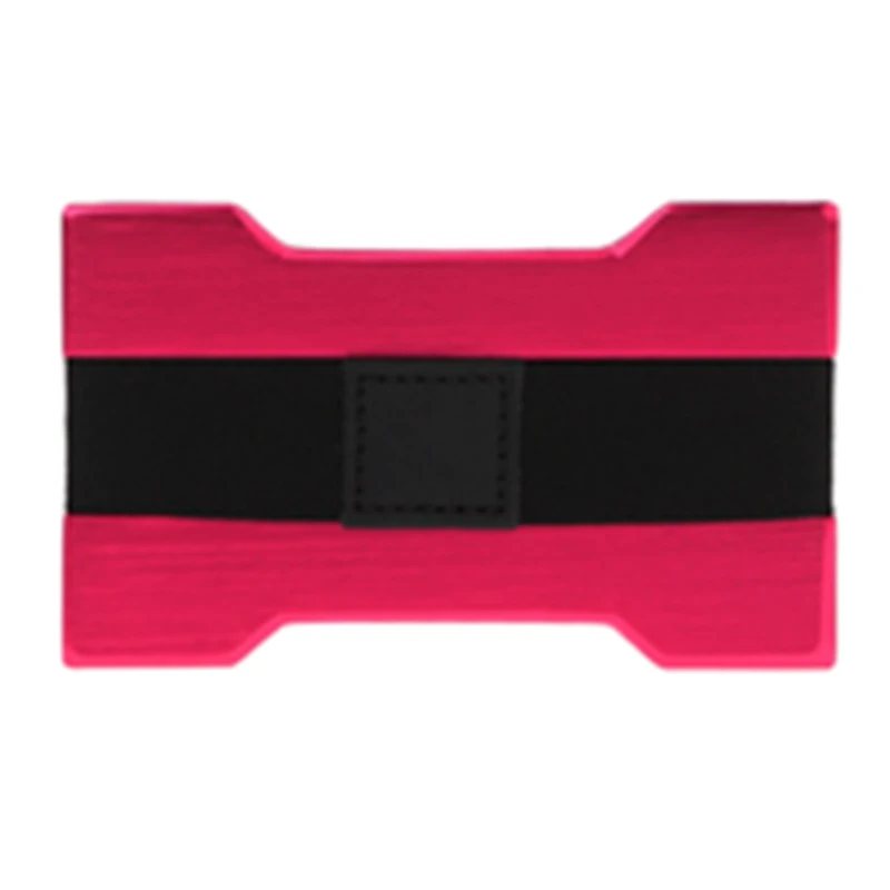 THINKTHENDO алюминиевый ТОНКИЙ ID кредитный держатель для карт протектор RFID кошелек чехол для карт эластичный тканевый ремешок держатель для карт s для мужчин и женщин - Цвет: Красный