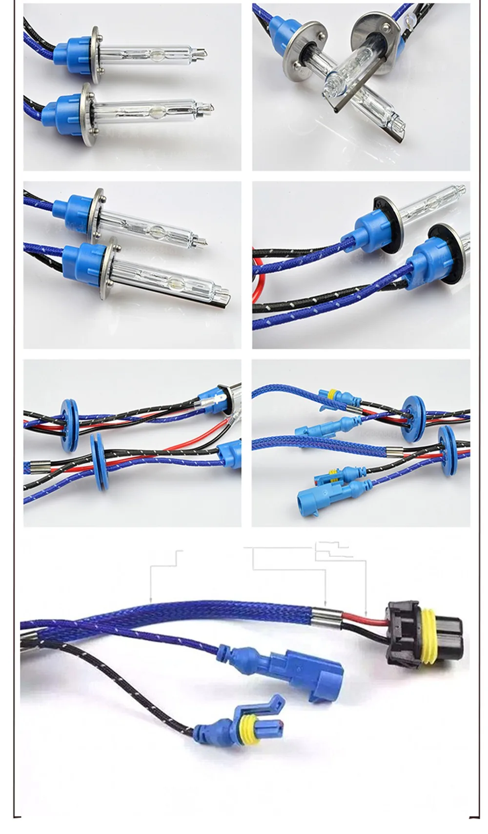 2X AC hid bulb xenon 55W 35W hid metal H1 5500K xenon white H7 metal base H8 H11 9005 9006 xenon hid bulb fast bright than led (9)