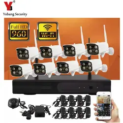 Yobangsecurity 8ch Беспроводной NVR комплект Plug and Play CCTV Системы Беспроводной NVR Surveillance Kit 720 P Открытый безопасности WI-FI IP камера