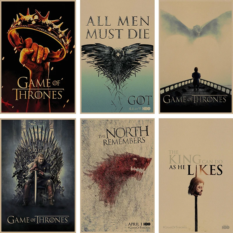 Game Of Thrones Filme Poster Retro Papel Kraft Retro Bar Café