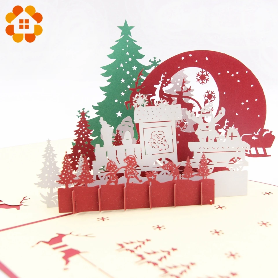 detail feedback questions about 1pcs beautiful 3d creative christmas theme cards