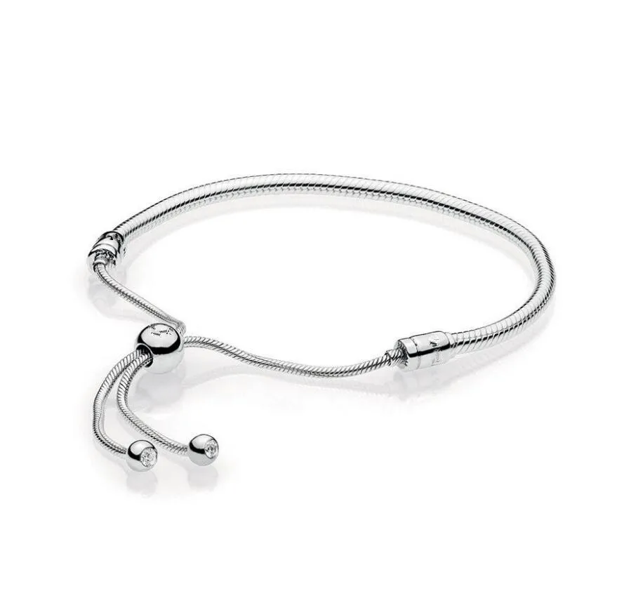 925 Sterling Silver Pandora Bracelet Classic Tennis Sparkling Strand Adjust Bracelet Bangle Fit Women Bead Charm Diy Jewelry Fashion Jewelry