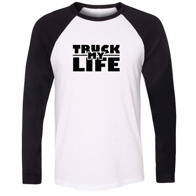 Мужская футболка с принтом Bite Me Boy Eat Sleep and Hunt серая My Peace Sign Truck Is Life длинными