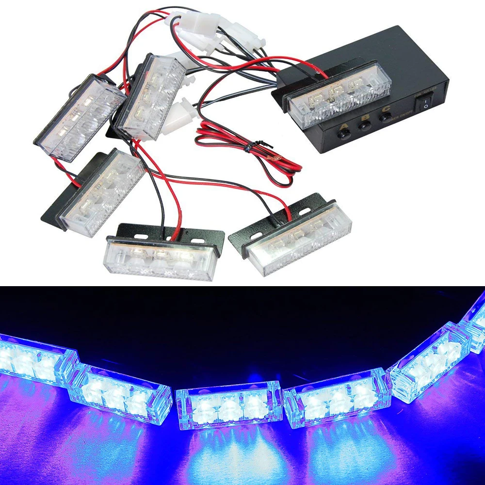 6x3 светодиодный сетевой светильник для автомобиля со вспышкой, мигающий Предупреждение льный светильник светодиодный мигающий пожарный светильник s DC 12V