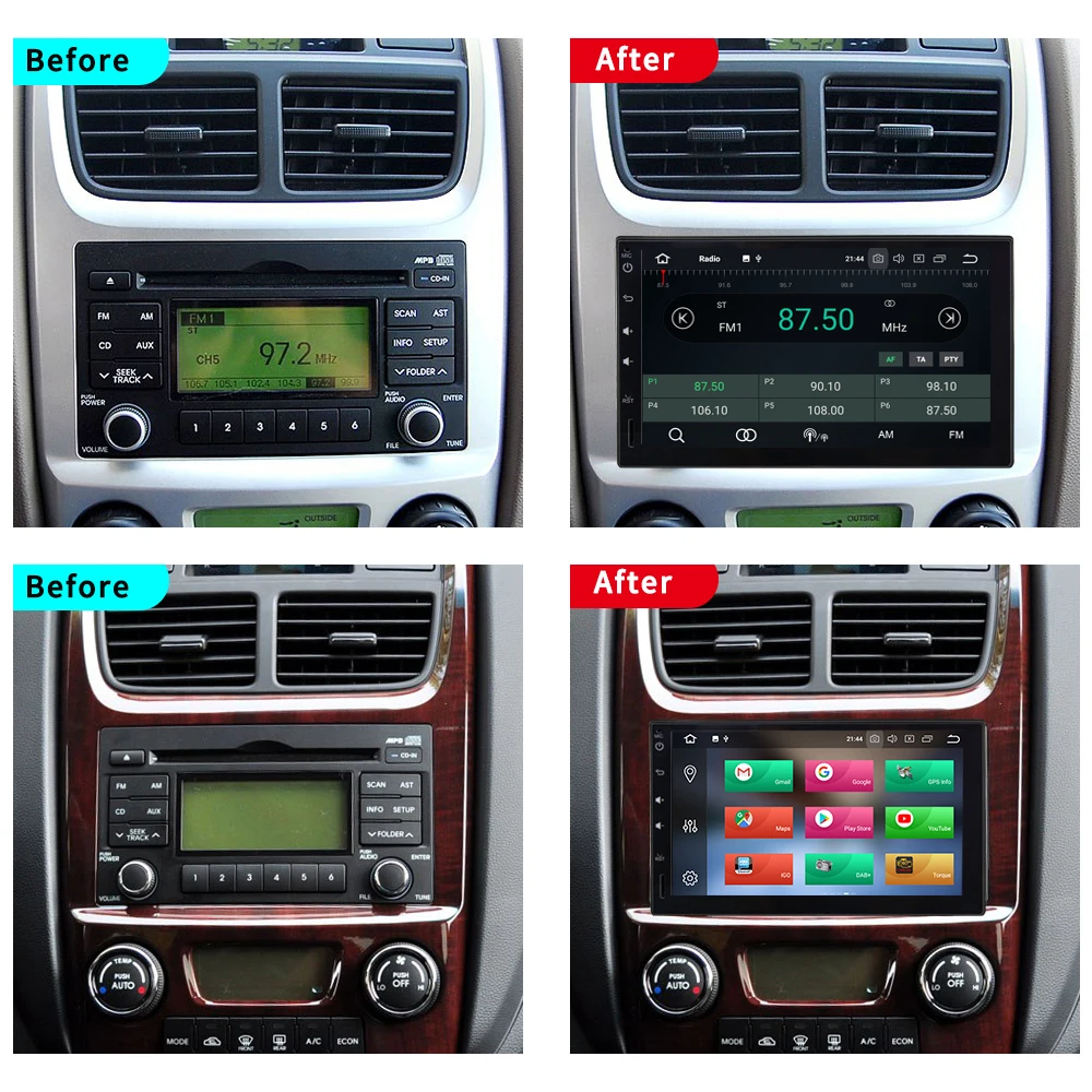EKIY 7'' IPS Octa Core 4G 64G 2Din Android 9.0 Universal Car Radio GPS Navigation Multimedia Stereo