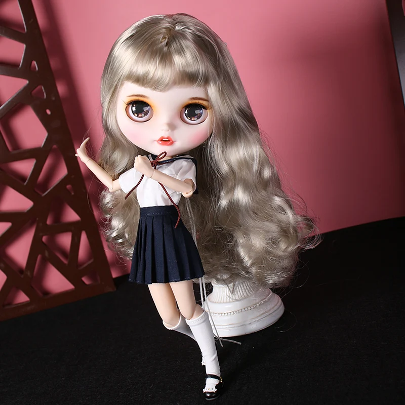 Одежда для 1/6, милая плюшевая куртка Blyth doll с белыми черными брюками с короткими рукавами подарок для девочки ледяная игрушка BJD