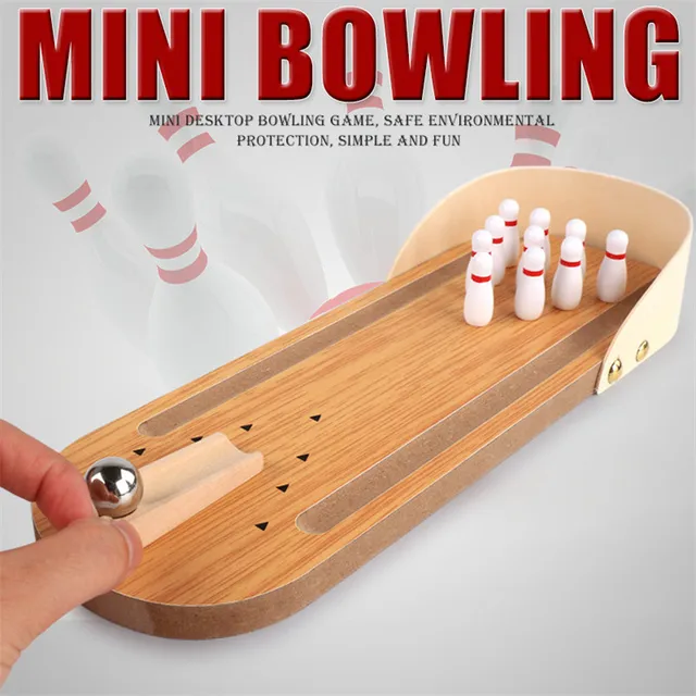 US $8.84 Mini Wooden Desk Bowling Ball Game Toy For Children Educational Developmental Parentchild Interact