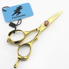 4,0 дюйма золото профессиональных парикмахерские ножницы, JP440C, 62HRC, плоским ножницы парикмахера ножницами, мягкий чехол