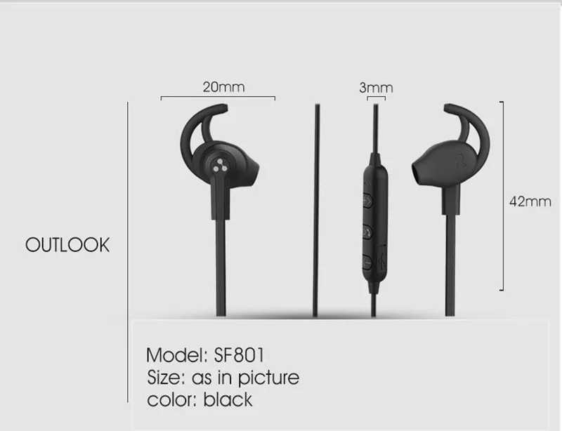 Слог SF801 Bluetooth V4.2 наушники Спортивная Беспроводная гарнитура стерео для телефона Android IOS слог SF801 с микрофоном