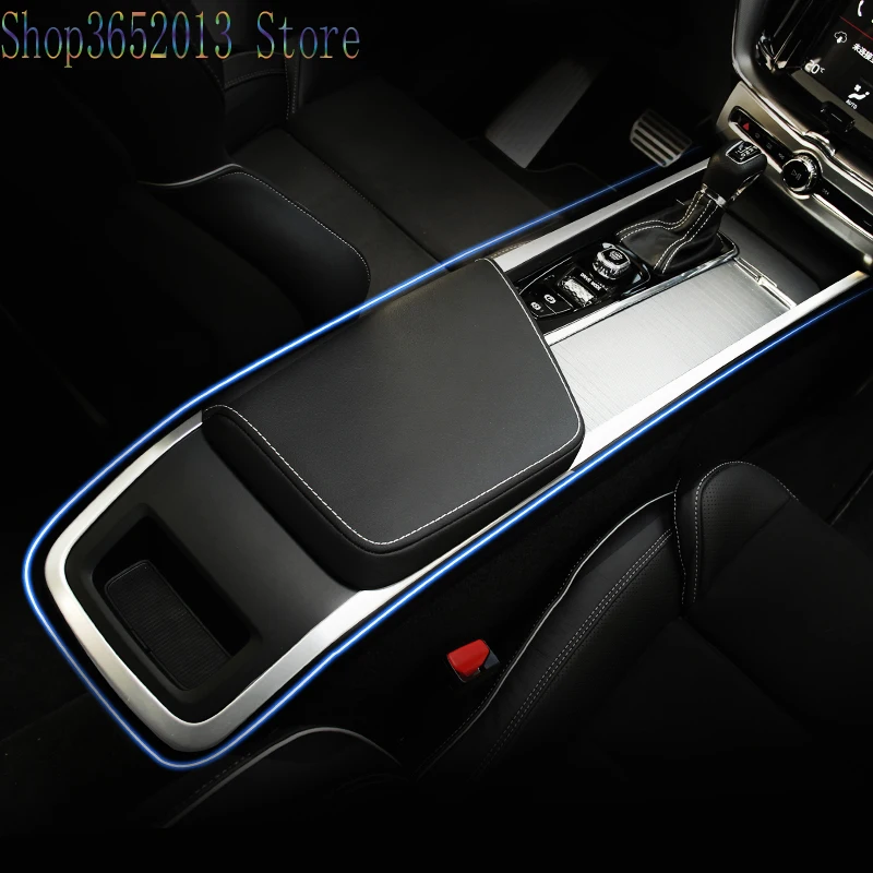 

Car Styling Accessories 1pcs For Volvo XC60 2018-2019 Stainless Steel Inner Middle Armrest Decoration Cover Trim strips