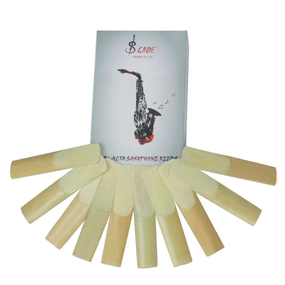 SLADE 10pcs/ Box High Grade Eb Alto Saxophone Reed Sax Bamboo Reeds