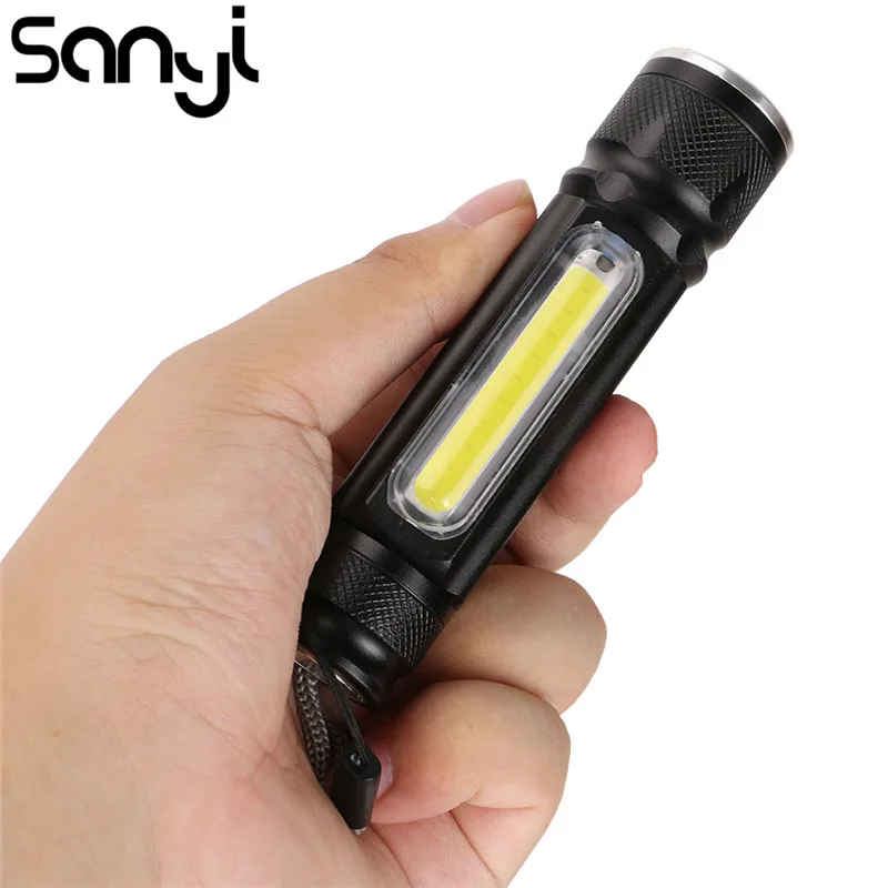 Многофункциональный Рабочий фонарь SANYI 1 * XML T6 + COB светодиодный фонарик 4 режима 2 в