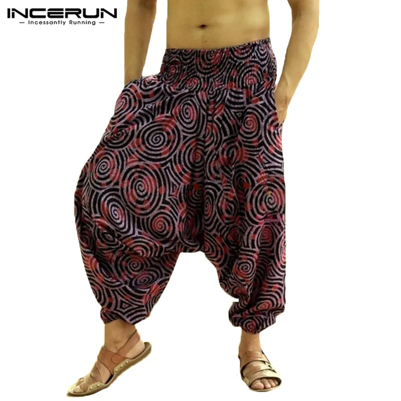 Incerun 2019 gota virilha calças harem dos