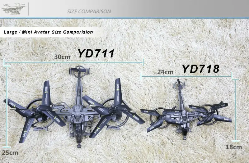 Радиоуправляемый истребитель YD-718 4CH 2,4 Ghz уникальный Радиоуправляемый вертолет Аватар Serices самолет с двойными лопастями RTF большой вертолет Радиоуправляемый Дрон игрушки