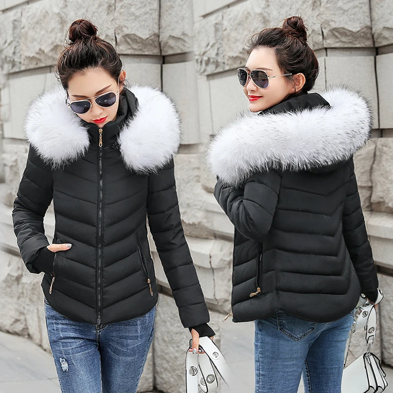 Парка женская с капюшоном и большим меховым воротником|women winter coat|women fashion coatfashion