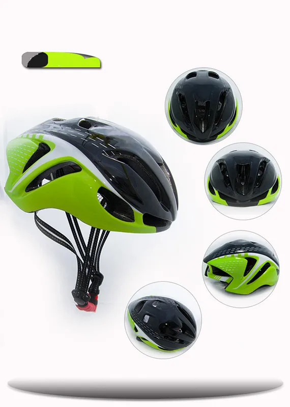 Новейший аэродинамический велосипедный шлем, велосипедный шлем, ультралегкий цельный велосипедный шлем, дорожный горный шлем - Цвет: black and Green