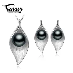 Fenasy ретро ювелирные комплекты 2018 новый 925 комплектов серебряных украшений, жемчужное ожерелье для женщин, Классический чешские серьги