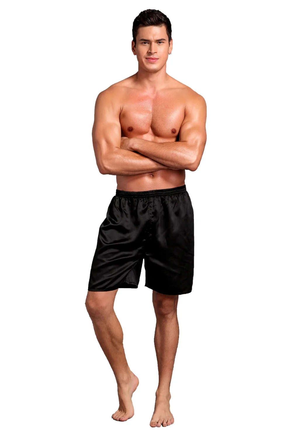 Мужские однотонные Вискозные шелковые боксеры нижнее белье домашняя одежда Шорты 11 шт./лот#2256