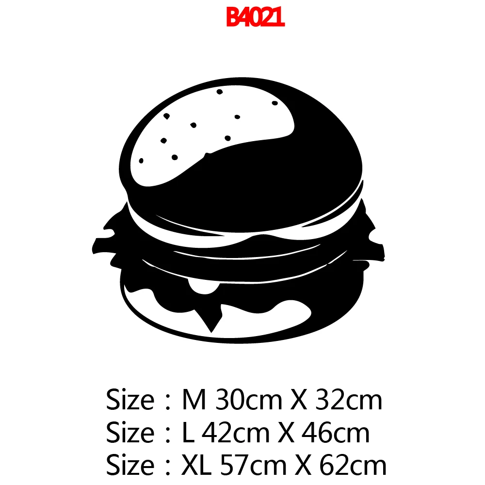 DIY Art hamburger Wall Sticker Pvc Removable Waterproof Wall Decals Diy Home Decoration Accessories
