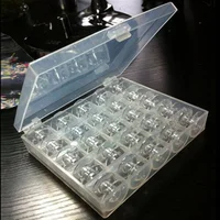 OZXHIXU AA7650 25Pcs Clear Plastic Sewing Machine Bobbins Spools & Storage Box - Image 2