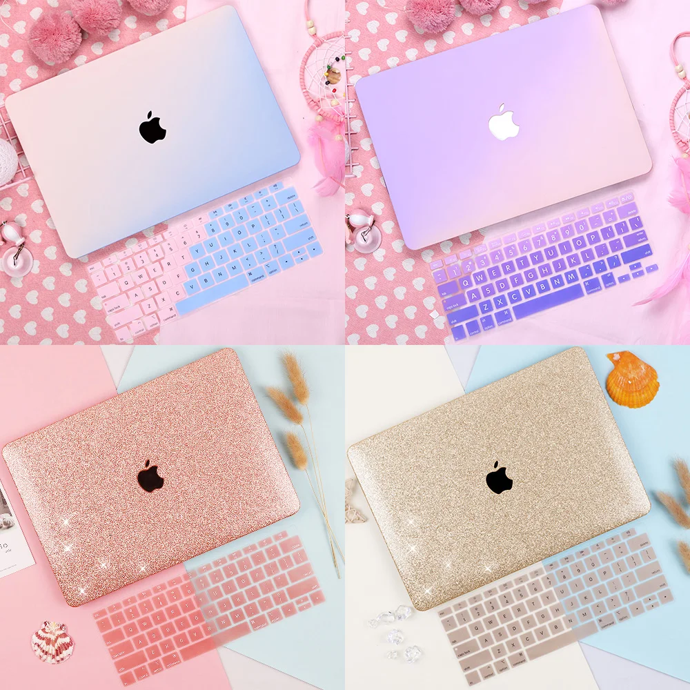  2019 Fashion Best Hard Shell Case with beautiful Keyboard cover For Macbook Air 13 2018 Pro 13 15 R