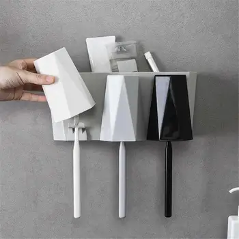 

Bathroom Wall-suction Toothbrush Rack Toilet Toothbrush Cup Holder Wall-mounted Gargle Cup Holder Suits Bathroom Accessories