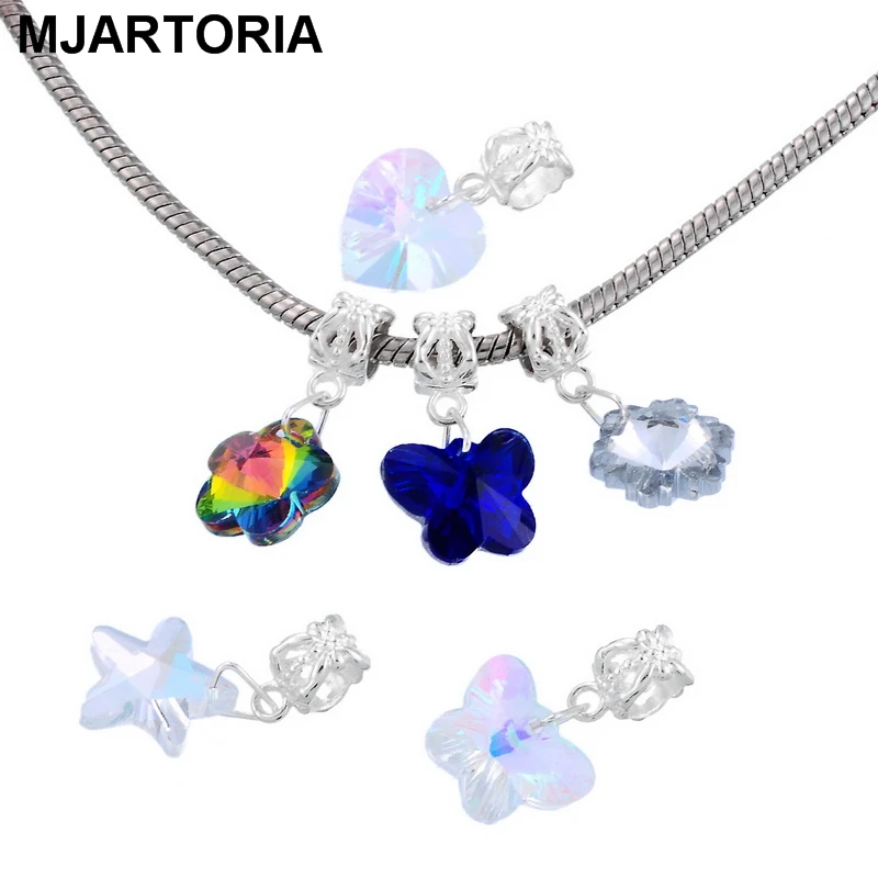 

MJARTORIA 6PCs Mixed Faceted Charms Dangling Pendants Fit European Charm Bracelets Over $120 Free Express