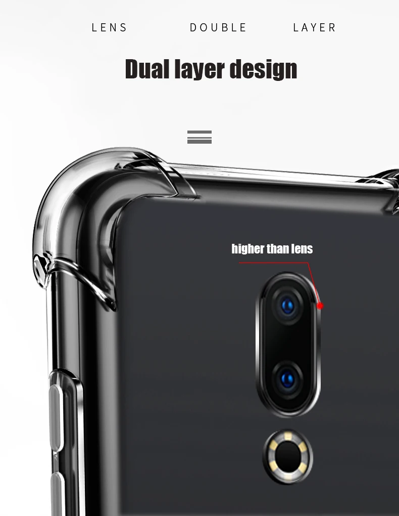 Military Protection TPU Cover For Meizu 16th Case Air Cushion Shockproof Soft Transparent Phone Case Meizu 16th cases for meizu back