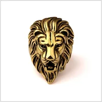 316L Stainless Steel Lion Face Gold Plated  Rings Hipsters Men Women Hip Hop Bijoux Street Dancing Nightclub Punk Finger Jewelry 1