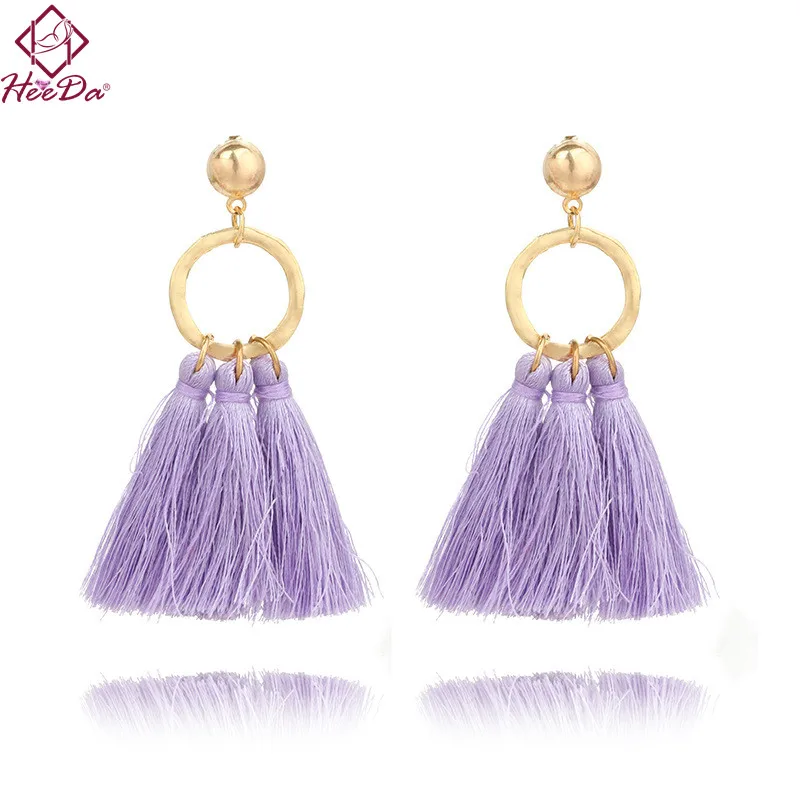 

Heeda Elegant High-end Tassel Women Earring 2018 New Fashion Trend Pure And Fresh Purple Eardrop Dinner Party Dress Accessories