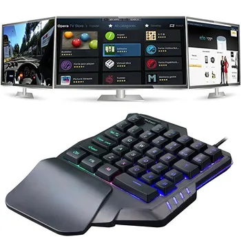 

Centechia RGB Gaming keyboard Backlit Keyboard Mechanical Keyboard Left Hand Game Wire Keypad for Game LOL/PUBG/ Fortnite